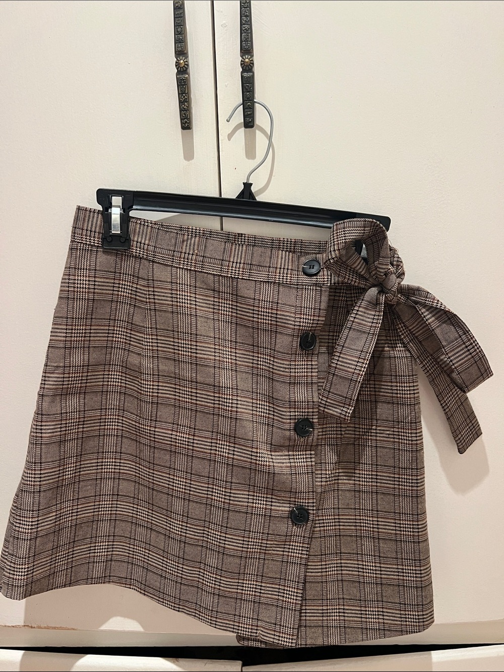 Plaid Tie-Waist Mini Skirt